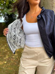 Navy Lace Lined Jacket Harlow
