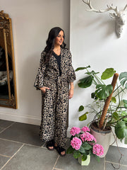 Black Geometric Tie Front Trouser Set Peyton
