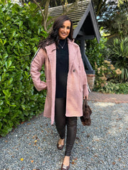Rose Boucle Stripe Detail Coat Mia