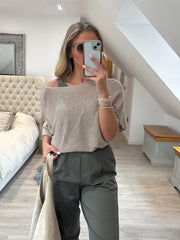 Mocha Cotton Reverse Seam Knit Jo
