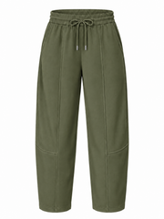 Khaki Barrel Leg Jogger