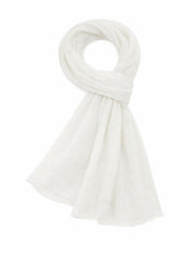 White Essential Raw Edge Scarf