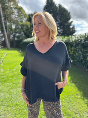 Black Bubble Cotton Top Kimberly