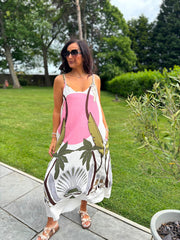 White Palm Sketch Dress Kylie