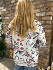 White Floral Vine Sweatshirt India