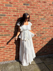 White Boho Tiered Skirt Co-Ord Frankie