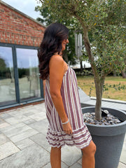 Wine Spots & Stripes Dress Trinity