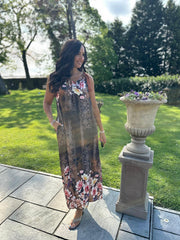 Chocolate Sparkle Bloom Maxi Dress Keeley
