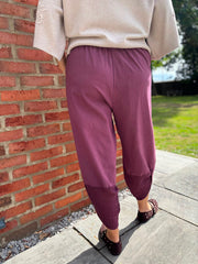 Grape Mesh Detail Barrel Leg Trousers Parker