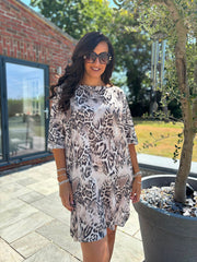 Stone Mixed Animal Knit Dress Delilah
