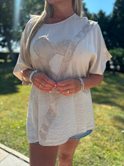 Stone Embroidered Floral Top Frankie