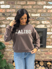 Chocolate Premium Cotton Malibu Sweatshirt Joan