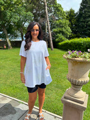 White Diamante Burst Tunic Halle