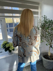 Mocha Watercolour Paisley Top Nicole