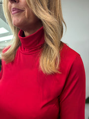 Red Roll Neck Top Julia