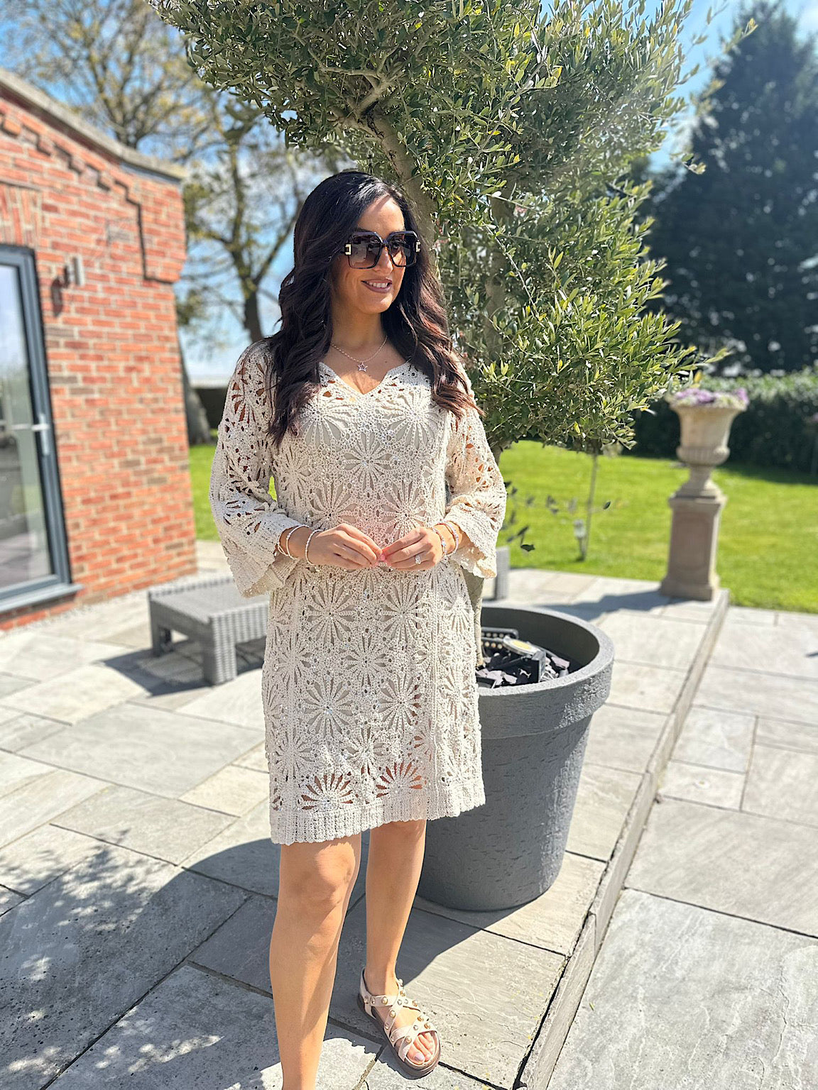 white christmas dresses Stone Sequin Crochet Dress Zara – Tillett's