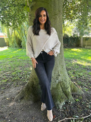 Stone Knitted Wrap Jumper Nell