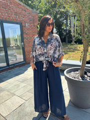 Navy Mixed Animal Print Shirt Davina