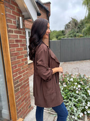 Chocolate Tie Waist Jacket Charlotte