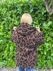 Chocolate Leopard Fleece Jacket Jessica