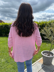 Pink Lace Stripe Top India