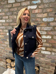 Navy Boucle Gilet Elliott
