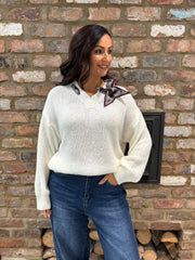Winter White Scarf Accent Jumper Amanda