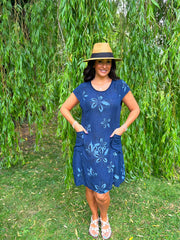 Navy Flower Pocket Dress Zoe