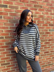 Grey Stripe Jumper Jane
