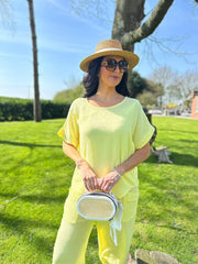 Lemon Bubble Cotton Trouser Set Jasmine