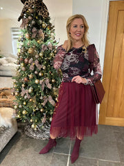 Wine Half Mesh Slip Olivia