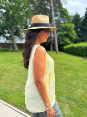 Lemon Embroidered Daisy Pattern Vest Stella