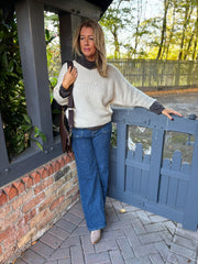 Antique Cream Back Detail Knit Top Billie