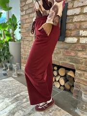 Wine Wide Leg Jogger Alice