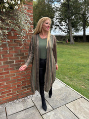 Green Pattern Stripe Shimmer Cardigan Freya