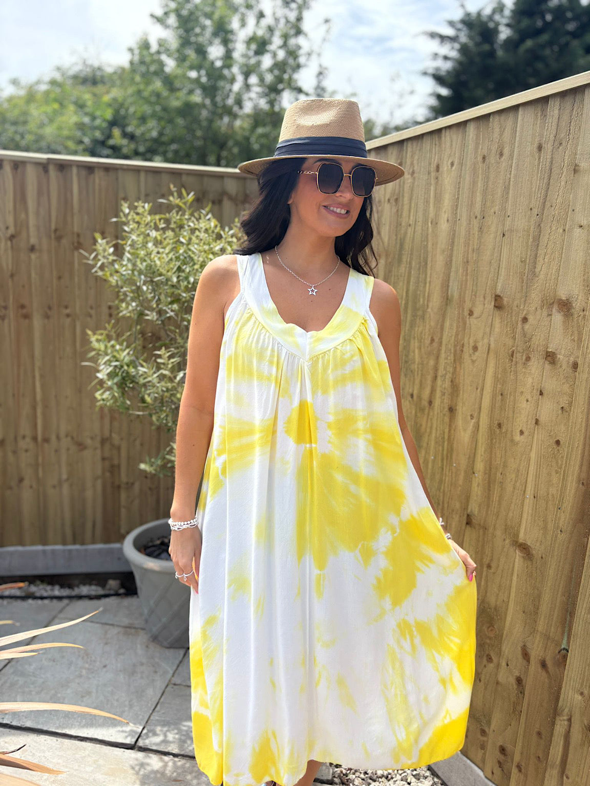 Yellow Tie Dye Dress Krystal