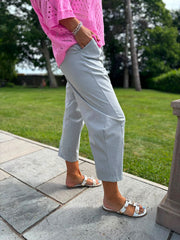 Grey Barrel Leg Trousers