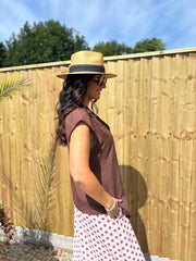 Chocolate Sleeveless Top Margot