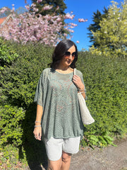 Khaki Shimmer Loose Weave Top Jasmine