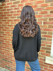 Black Diamante V Neck Knit Tori