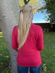 Red Soft Roll Neck Top Kimmy