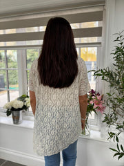 Stone Textured Asymmetric Mesh Top Suzette