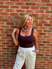 Chocolate Smooth Double Layered Vest Saylor