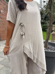 Stone Crochet Tie Top Thelma