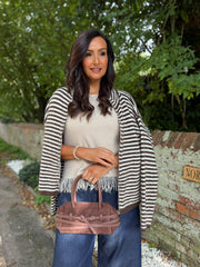 Stone Fringed Knit Vest Amara