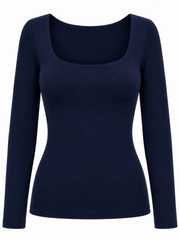 Navy Square Neck Top Saylor