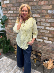 Lemon Embroidered Floral Top Jasmine