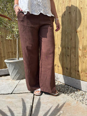 Chocolate Wide Leg Trousers Margot