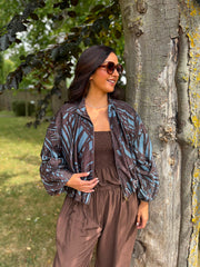 Chocolate Shimmer Patterned Jacket Sadie