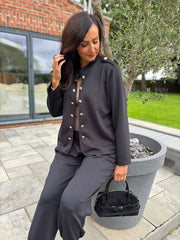 Black Military Style Co-Ord Set Tara